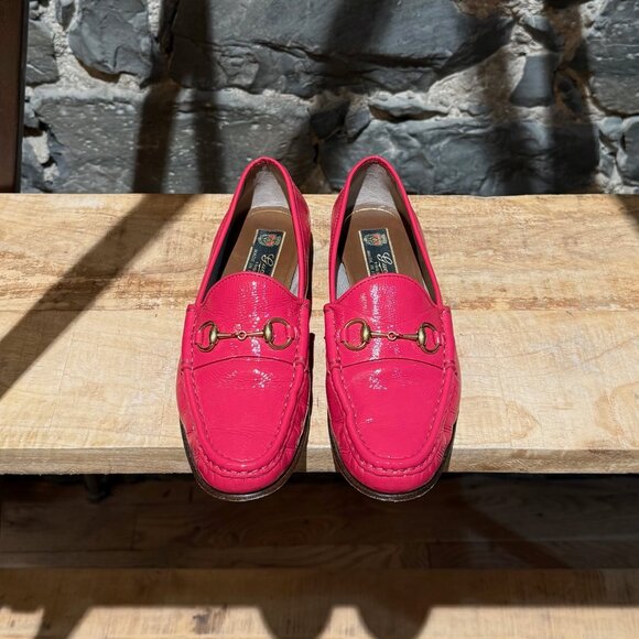 Gucci Shocking Pink Patent Leather Horsebit 1953 Loafers - Picture 9 of 13